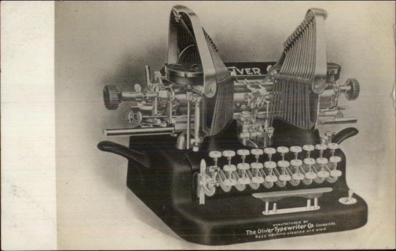 Oliver Typewriter c1910 Real Photo Postcard - CRISP IMAGE