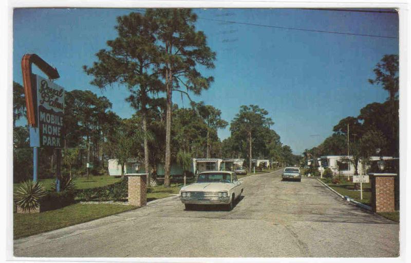 Royal Palms Mobile Homes Park Car Sarasota Florida postcard