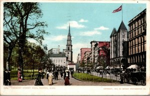 Vtg 1904 Tremont Street Mall Boston Massachusetts MA Detroit Pub Co Postcard