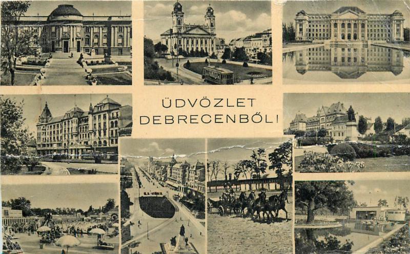 Hungary Debrecen trimmed postcard format 8x13cm