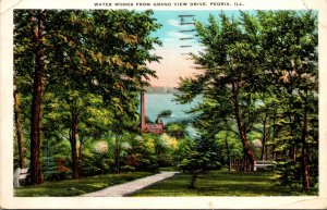 Illinois Peoria Water Works From Grand View Drive 1936