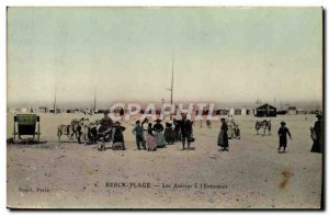 Old Postcard Donkey Mule Berck beach anieres has the & # 39entonnoir