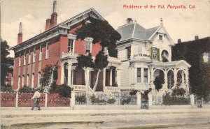 Marysville California 1915 Postcard Residence Of The Hut