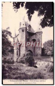 Old Postcard Villeneuve sur Yonne Sens Gate North Coast and tanks around the ...