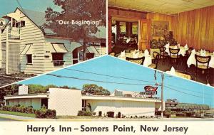 Somers Point New Jersey Harrys Inn Multiview Vintage Postcard K37923