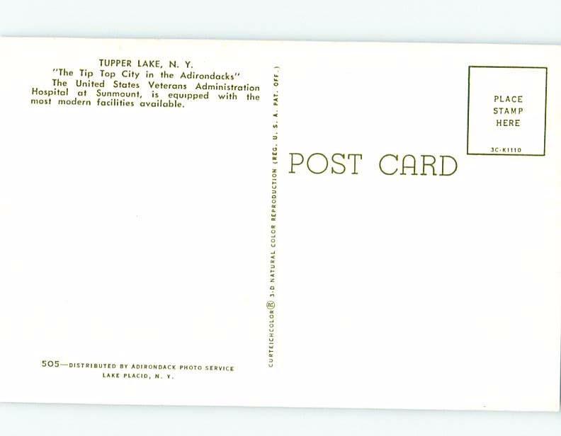 Unused Pre-1980 HOSPITAL SCENE Adirondacks - Tupper Lake New York NY d5284