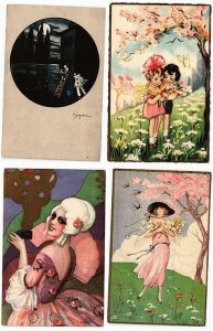 CHIOSTRI ART DECO CHILDREN GLAMOUR 12 Artist Signed Vintage Postcards (L5620)