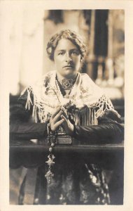 RPPC Religious Woman Praying Oberammergau Hermann Rex Photo c1910s Antique