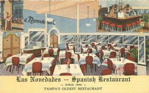 1940s Florida Tampa Las Novedades Restaurant Teich RPPC Photo Postcard 22-11124