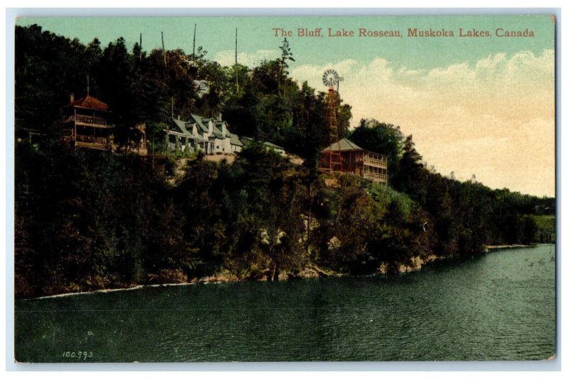 c1910 The Bluff Lake Rosseau Muskoka Lakes Canada Antique Unposted Postcard