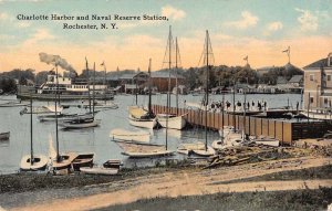 Rochester New York Charlotte Harbor and Naval Reserve Station Postcard JH230266