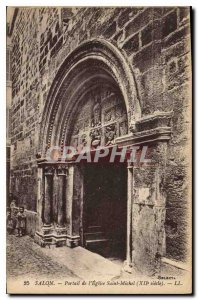 Old Postcard Salon the church of Saint Michel Portal XII century