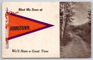 Johnstown NE Greeting 1913 Davidson Family Long Pine Nebraska Postcard A37
