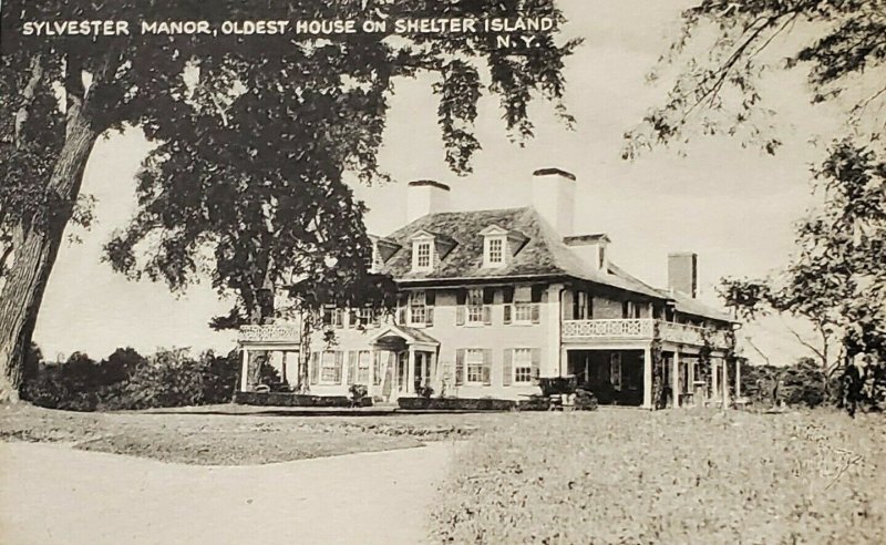 Vintage Postcard Sylvester Manor Shelter Island NY Black & White