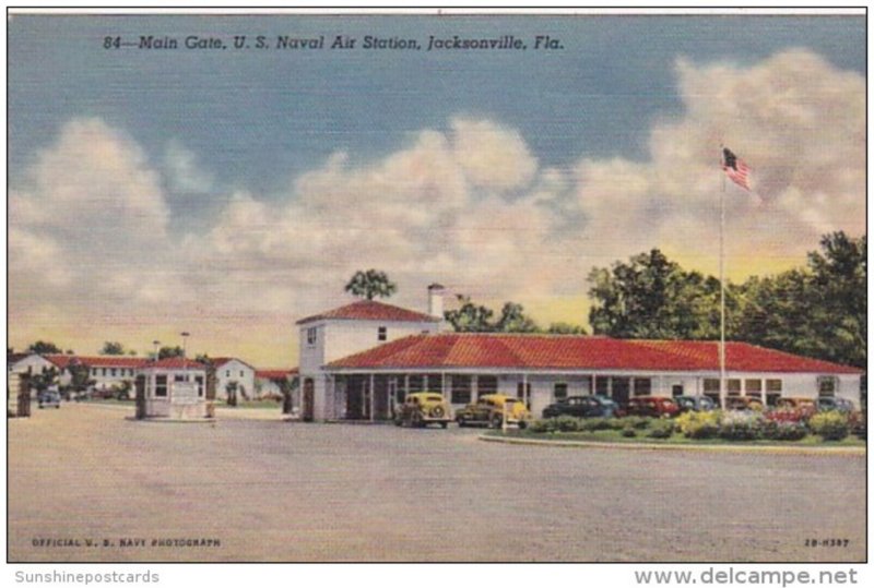 Florida Jacksonville Main Gate Unites States Naval Training Station Curteich