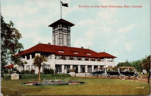 Pavilion at City Park Winnipeg Manitoba MB Autos Canada Unused Postcard H28