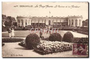 Old Postcard Deauville flowery Casino Beach and gardens