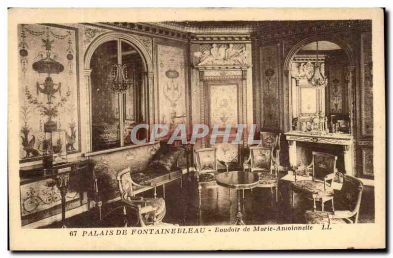 Old Postcard Palais De Fontainebleau Boudoir of Marie Antoinnette