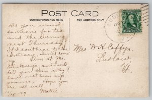 Ludlow VT RPPC Lovely Edwardian Woman Mattie at the Pond Postcard I24