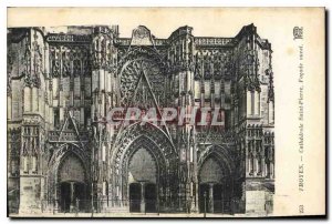 Postcard Old Troyes Cathedrale Saint Pierre West Facade