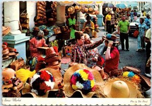 Postcard - Straw Markets - Nassau, Bahamas