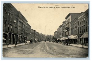 1912 Main Street View Looking West Painesville Ohio OH Posted Antique Postcard 