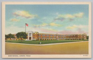 Linen~Laredo Texas~High School Building~Vintage Postcard
