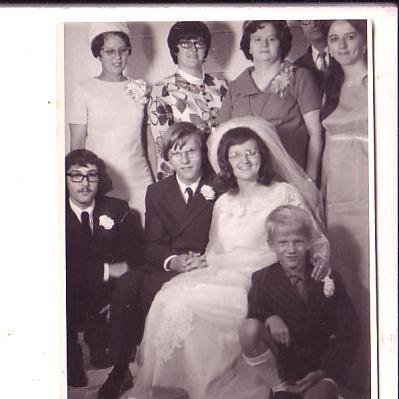 3.5X4.5 inch B&W Photograph, Wedding Party Canada 1969