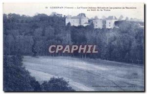 Postcard Old Lusignan (Vienne) Le Vieux Chateau Melusin and meadows of Vauchi...