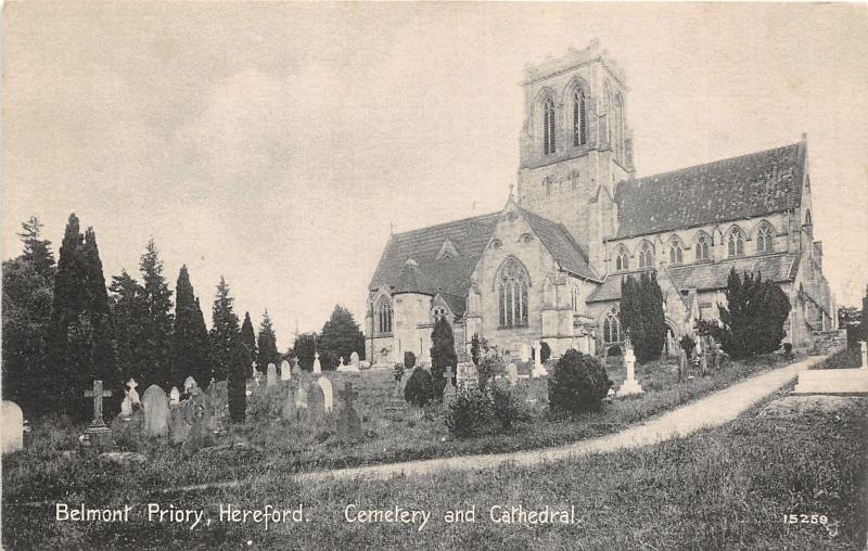 uk40207 belmont priory hereford cemetery and cathedral real photo uk