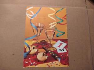 1960's Germany Bremen Happy New Year Holiday Party Continental Postcard