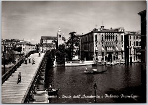 Venezia Ponte Dell Accademia e Palazzo Franchetti Italy Real Photo RPPC Postcard