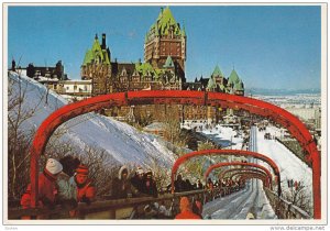 Winter Scene, Dufferin Terrace, Chateau Frontenac, QUEBEC CITY, Quebec, Canad...