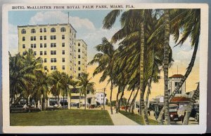 Vintage Postcard 1915-1930 Hotel McAllister, Miami, Florida (FL)