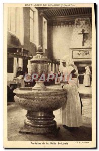 Old Postcard Fontaine De La Salle St Louis Hotel Dieu in Beaune Religious Nurse