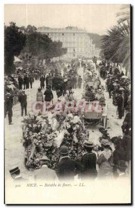 Nice Old Postcard Battle of flowers (automobile female festival folklore)