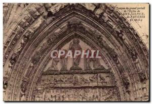 Old Postcard Iympan the great portal of the Church of Saint Sulpice de Favier...