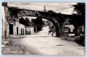 Cuernavaca Morelos Mexico Postcard Arch Entrance Street c1940's RPPC Photo