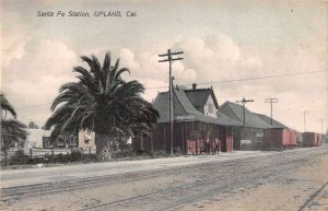 Upland California Santa Fe Station Train Station Vintage Postcard AA37977