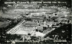 Governor William G Stratton invites You to the Illinois State Fair 1959 Postcard