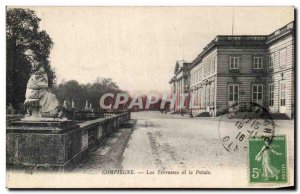 Old Postcard Compiegne Les Terrasses and the Palace