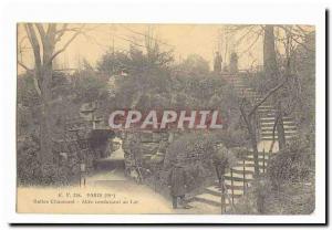 Paris (19th) Old Postcard Buttes Chaumont Allee leading to the lake