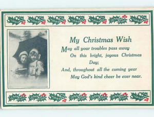 Divided-Back christmas TWO GIRLS UNDER AN UMBRELLA o4029