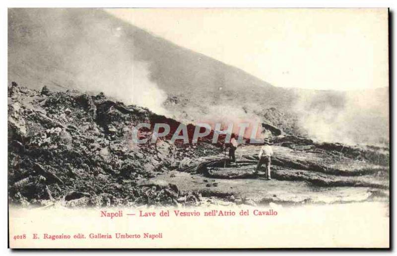 Postcard Old Volcano Vesuvius Napoli Washing nell Atrio del Cavallo