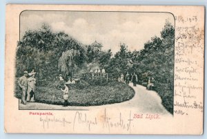 Bad Lipik Hungary Postcard View Park Lot Walkway 1903 Antique Posted
