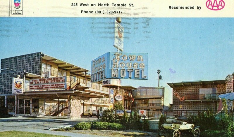 Postcard  1971 View of Friendship Inn Town House Motel, Salt Lake City,UT. R3