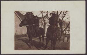 Two Men on Horseback Postcard