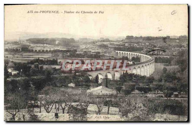 Old Postcard Aix en Provence Viaduct Railway