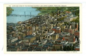 OR - Portland. Aerial View of Business District & Upper Harbor