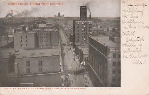 Iowa Des Moines Locust Street Looking East From 6th Avenue